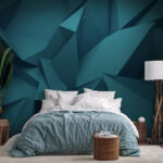 Fototapet Model abstract de forme geometrice albastre.