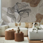 Fototapet Design floral elegant cu linii de artă.