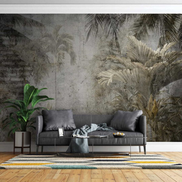 Lucrări de artă tropicale cu palmieri Fototapet Lucrări de artă tropicale cu palmieri