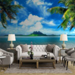Fototapet Paradis tropical cu palmieri.