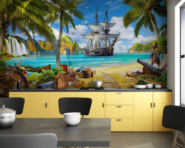 Fototapet Persoană în picioare lângă un tun