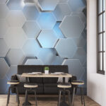 Fototapet Design hexagonal cu model metalic modern.