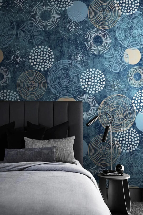Design cerc albastru și alb Fototapet Design cerc albastru și alb