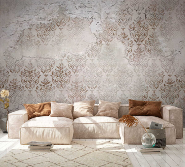 Tapet decolorat cu modele complicate Fototapet Tapet decolorat cu modele complicate