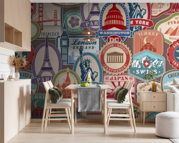 Colecție de autocolante diferite Fototapet Colecție de autocolante diferite