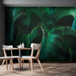 Fototapet Frunzele verzi luxuriante creează o junglă