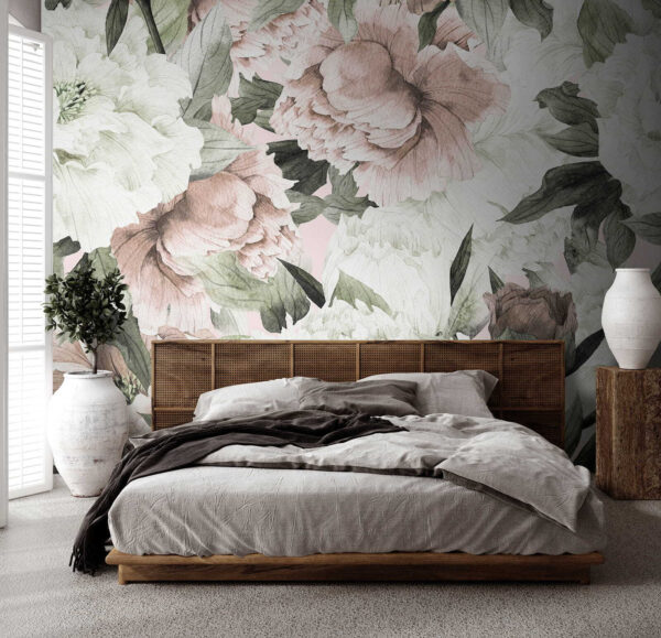 Eleganță florală cu nuanțe pastelate Fototapet Eleganță florală cu nuanțe pastelate