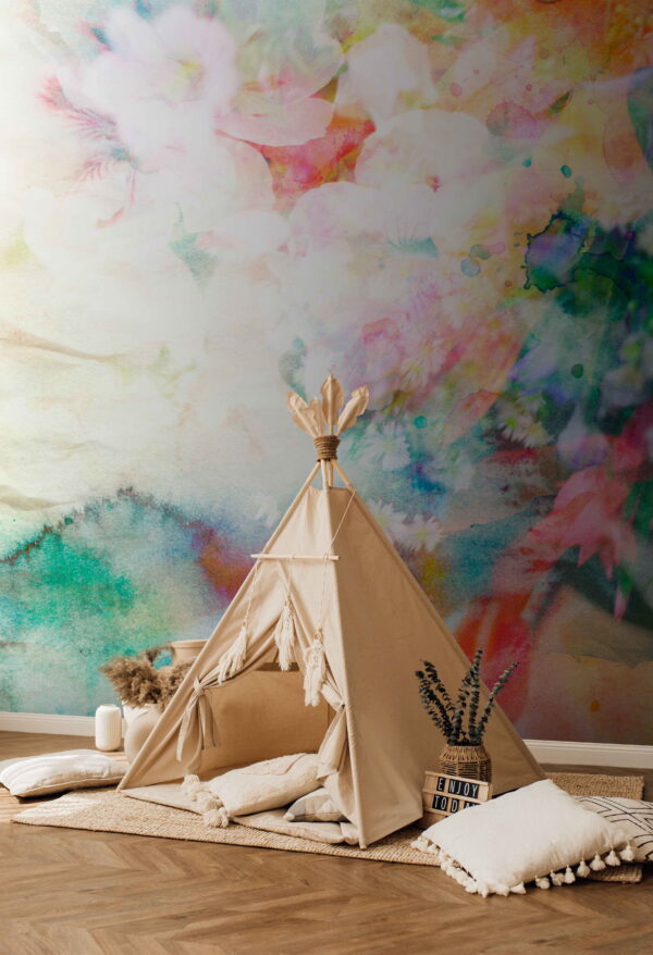 Fototapet Pictura cu flori colorate