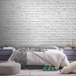 Fototapet Alb cărămidă perete model textura.