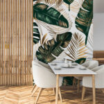 Fototapet Frunze tropicale cu modele abstracte