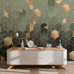 Fototapet Model geometric cu accente metalice.