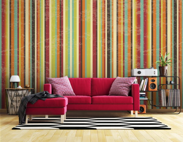 Design colorat cu model cu dungi verticale Fototapet Design colorat cu model cu dungi verticale