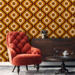 Fototapet Model geometric retro în nuanțe.
