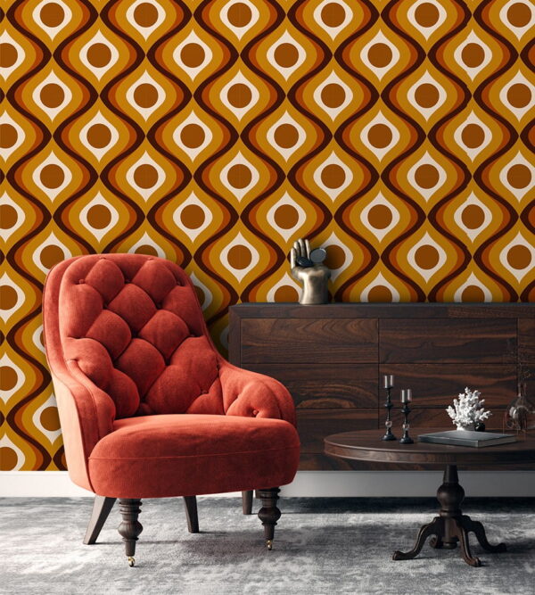 Model geometric retro în nuanțe Fototapet Model geometric retro în nuanțe