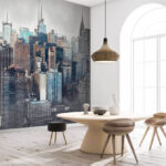 Fototapet New York City skyline ilustrare.
