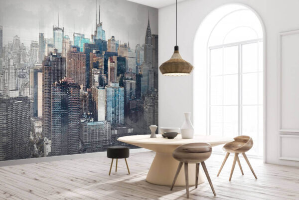 New York City skyline ilustrare Fototapet New York City skyline ilustrare