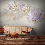 Fototapet Flori delicate cu accente strălucitoare