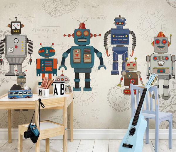 Desen animat al unui robot Fototapet Desen animat al unui robot