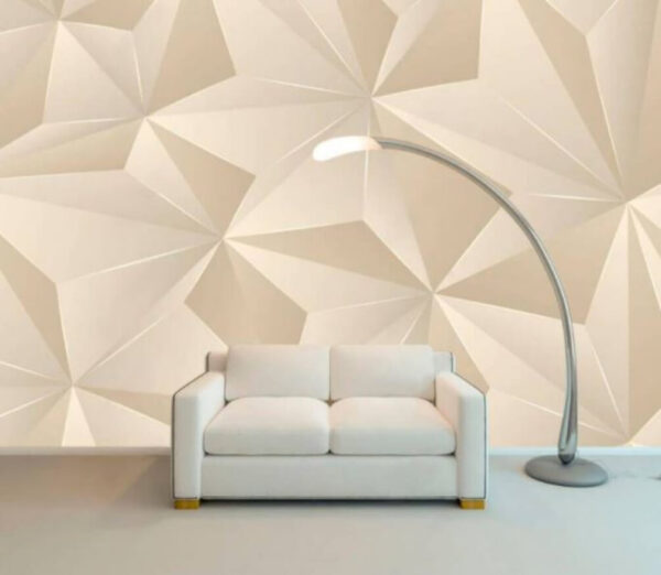 Model geometric cu fațete texturate Fototapet Model geometric cu fațete texturate