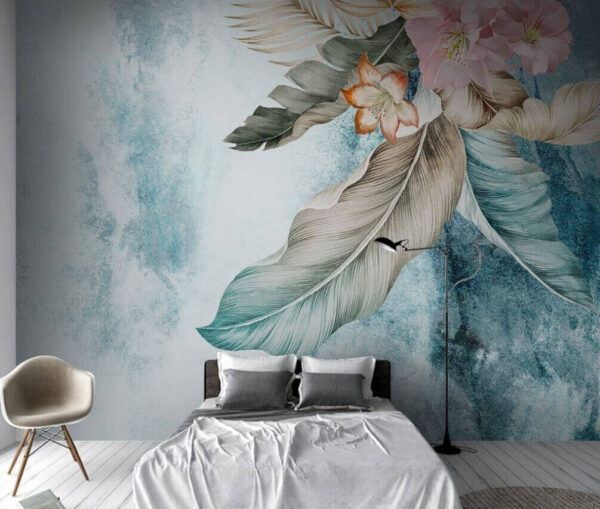 Fototapet Eleganță florală pe un fundal senin