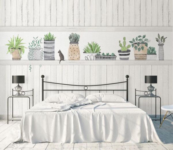 Fototapet Rând de plante la ghiveci