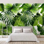 Fototapet Model de frunze tropicale verzi luxuriante.