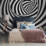 Fototapet Model spirală alb-negru