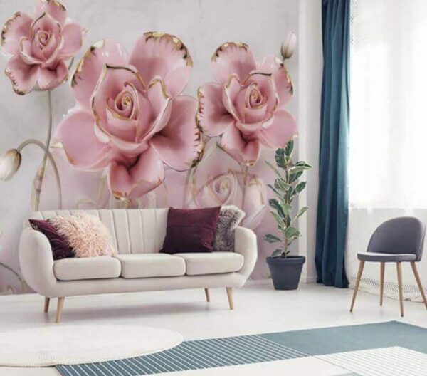 Fototapet Fototapet Grup de flori roz (SKU: u34215)