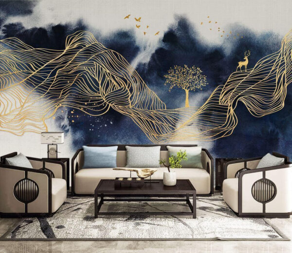 Fototapet Fototapet Peisaj senin cu cerb și copac (SKU: u32769)