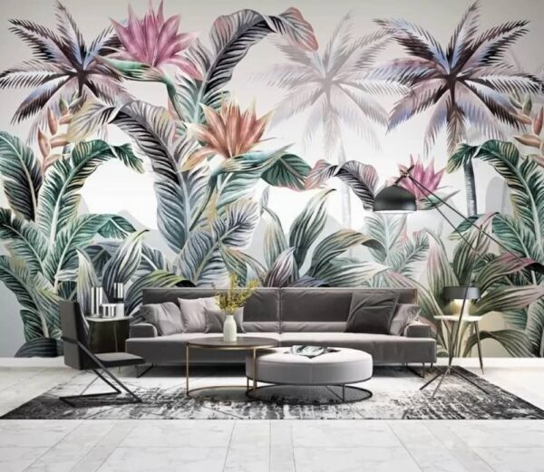 Paradis tropical cu frunziș luxuriant Fototapet Paradis tropical cu frunziș luxuriant