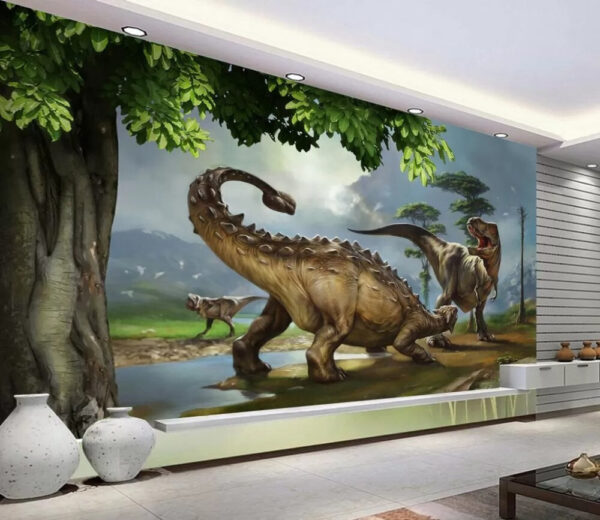 Dinozaur mare cu coarne lungi și coadă lungă Fototapet Dinozaur mare cu coarne lungi și coadă lungă