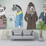 Fototapet Perete cu capete de animale