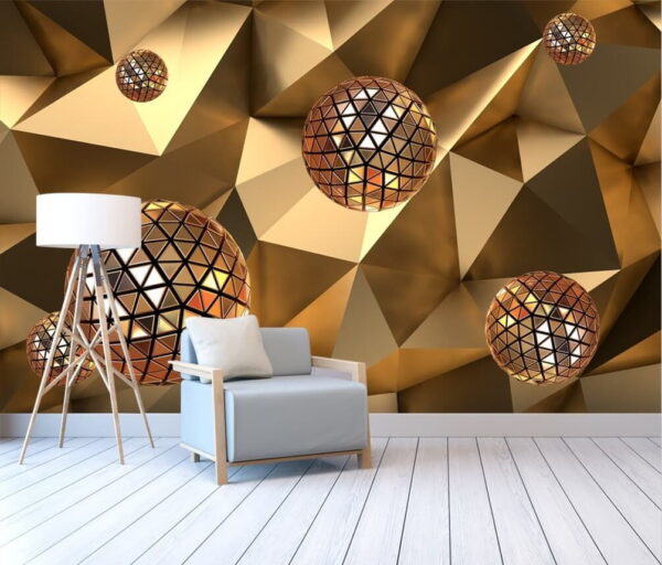 Sfere geometrice plutitoare în armonie Fototapet Sfere geometrice plutitoare în armonie