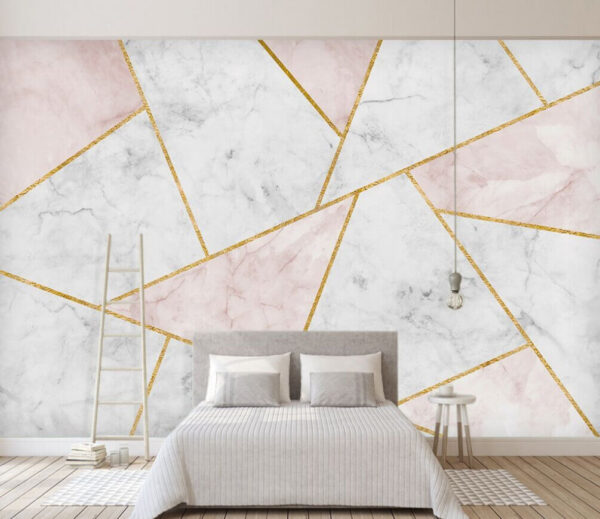 Modele elegante de marmură și design geometric Fototapet Modele elegante de marmură și design geometric