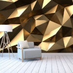 Fototapet Model geometric fațetat din bronz.