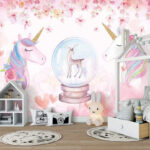 Fototapet Pictură în acuarelă a unui unicorn