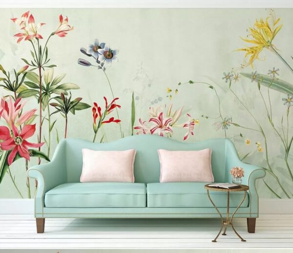 Simfonie florală elegantă în floare Fototapet Simfonie florală elegantă în floare