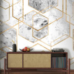 Fototapet Design elegant hexagonal cu model de marmură