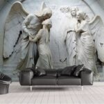 Fototapet Statuia unui bărbat care sărută o femeie