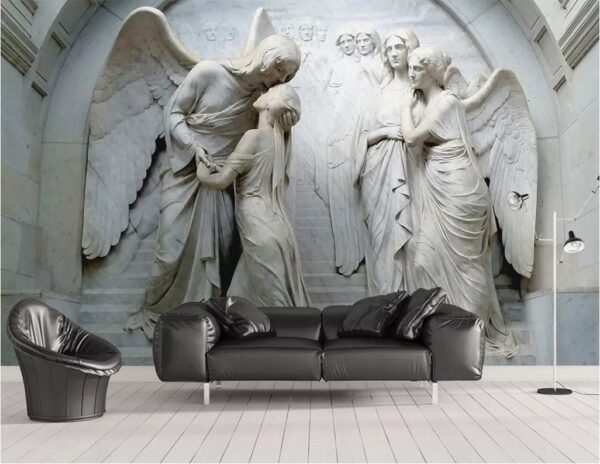 Statuia unui bărbat care sărută o femeie Fototapet Statuia unui bărbat care sărută o femeie