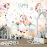 Fototapet Acuarelă a unui unicorn