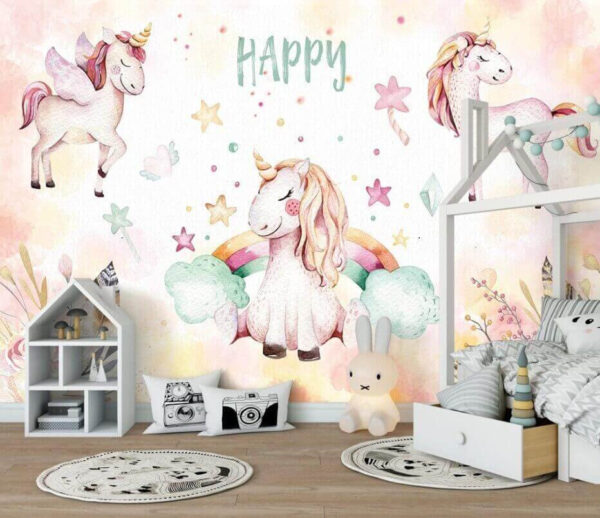 Acuarelă a unui unicorn Fototapet Acuarelă a unui unicorn