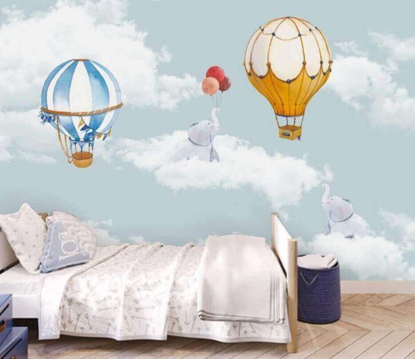 Balon cu aer cald pe cer Fototapet Balon cu aer cald pe cer