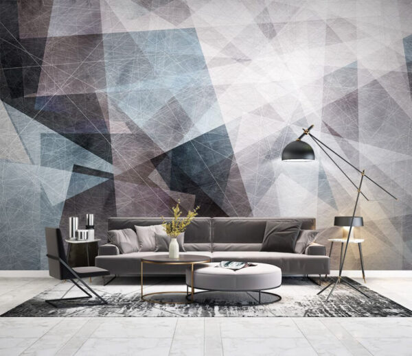 Model geometric abstract în scară de gri Fototapet Model geometric abstract în scară de gri