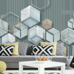 Fototapet Wallpaper cu hexagoane și forme geometrice