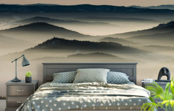 Fototapet Peisaj de munți cu ceață