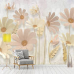 Fototapet Flori delicate pe fundal pastel.