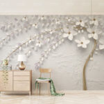 Fototapet Design floral elegant pe fundal texturat.