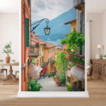Fototapet Fermecătoare scenă de stradă dintr-un sat italian.