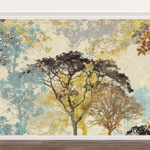 Fototapet Grup de copaci cu culori diferite